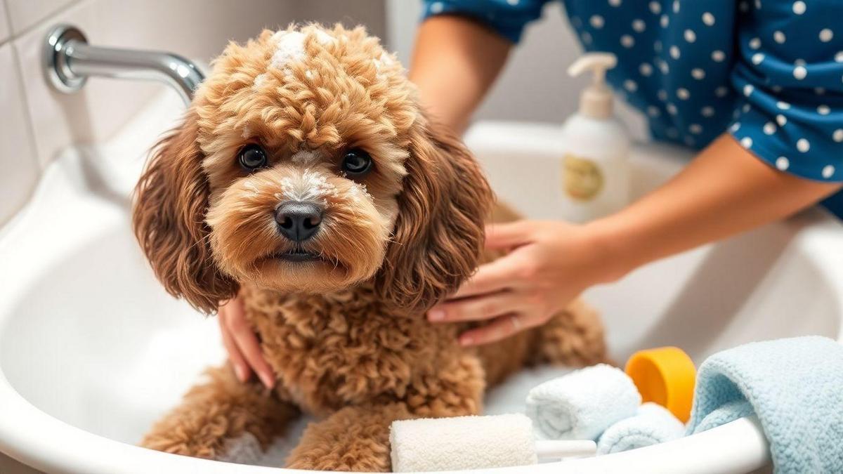 Cuidados Essenciais Durante o Banho do Poodle